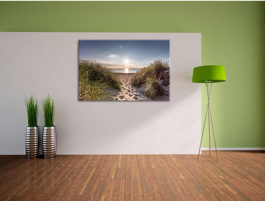 Pixxprint der Weg ins Meer, Leinwandbild Kostenloser Versand