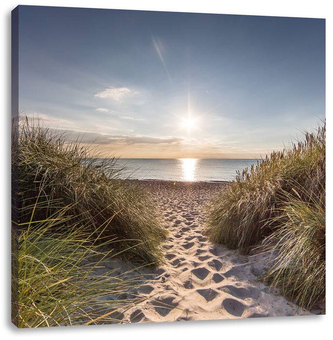 Pixxprint der Weg ins Meer, Leinwandbild Kostenloser Versand