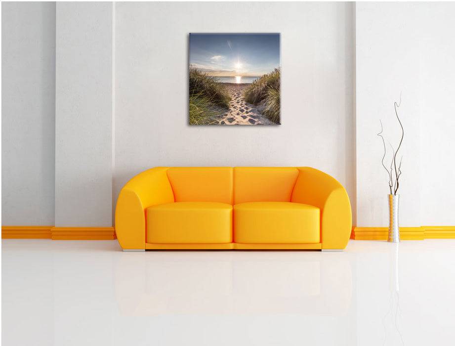 Pixxprint der Weg ins Meer, Leinwandbild Kostenloser Versand