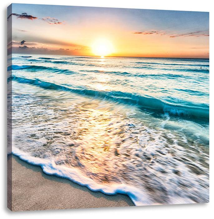 Pixxprint Meer bei Sonnenuntergang, Leinwandbild Großer Ausverkauf