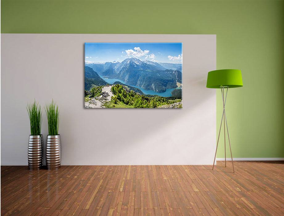 Pixxprint Königssee in Bayern, Leinwandbild Saisonschlussverkauf
