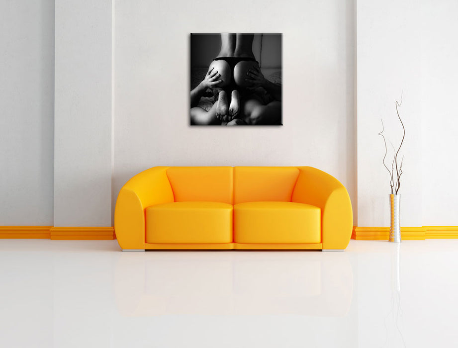 Pixxprint Erotisches Paar Kunst B&W, Leinwandbild Black Friday
