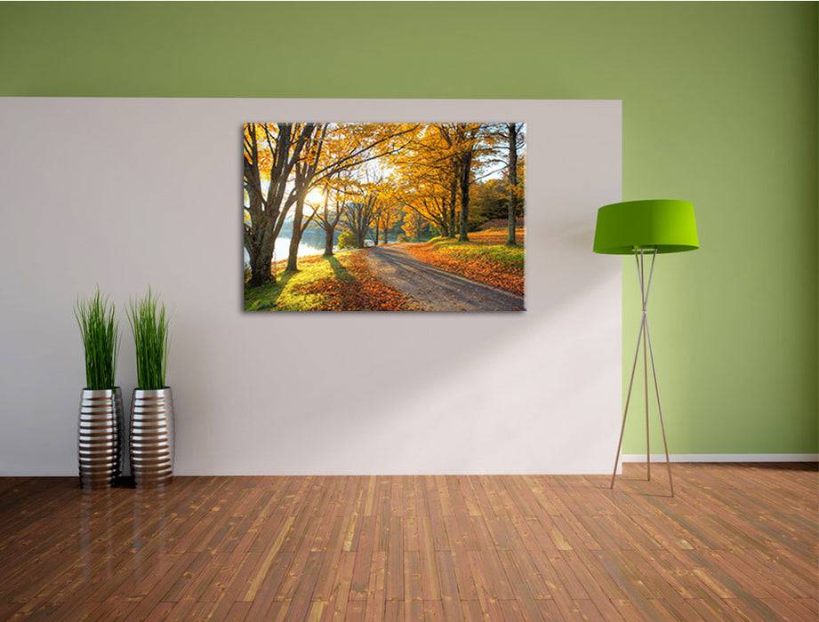 Pixxprint Sonniger Park am See, Leinwandbild Cyber Monday