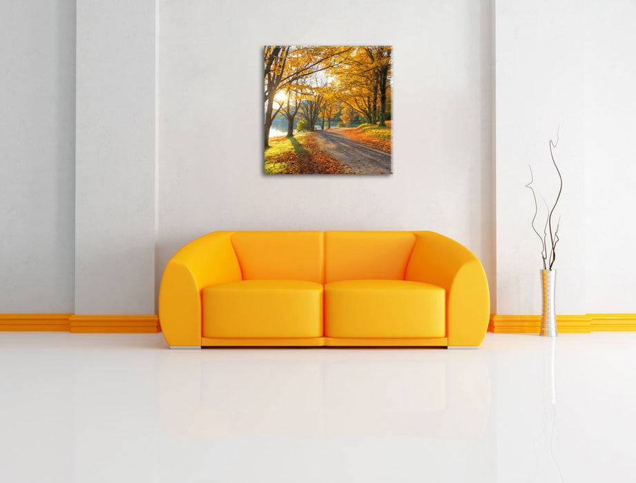Pixxprint Sonniger Park am See, Leinwandbild Cyber Monday