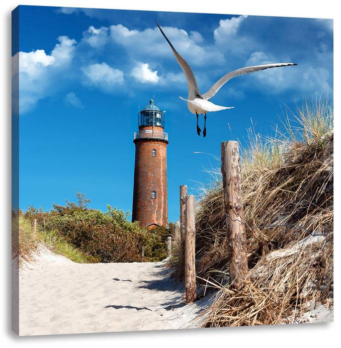 Pixxprint Schöner Leuchtturm am Strand, Leinwandbild Valentinstagsangebot