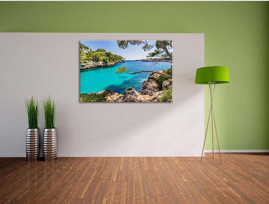 Pixxprint Mallorca Strand Bucht, Leinwandbild Lagerräumung