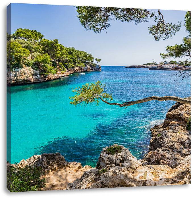 Pixxprint Mallorca Strand Bucht, Leinwandbild Lagerräumung