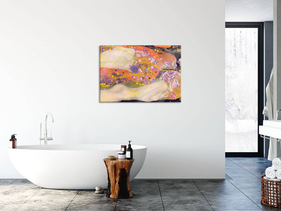 Pixxprint Gustav Klimt - Wasserschlangen II, Glasbild Heißer Verkauf