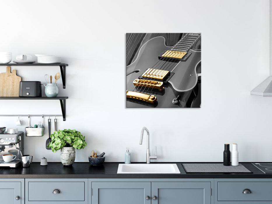 Pixxprint elegante E-Gitarre, Glasbild Quadratisch Top Angebot