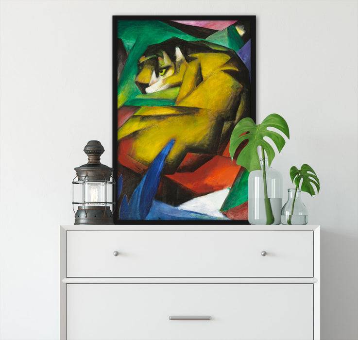 Pixxprint Franz Marc - Der Tiger, Poster mit Bilderrahmen Zeitbegrenzte Promotion