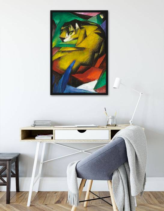 Pixxprint Franz Marc - Der Tiger, Poster mit Bilderrahmen Zeitbegrenzte Promotion