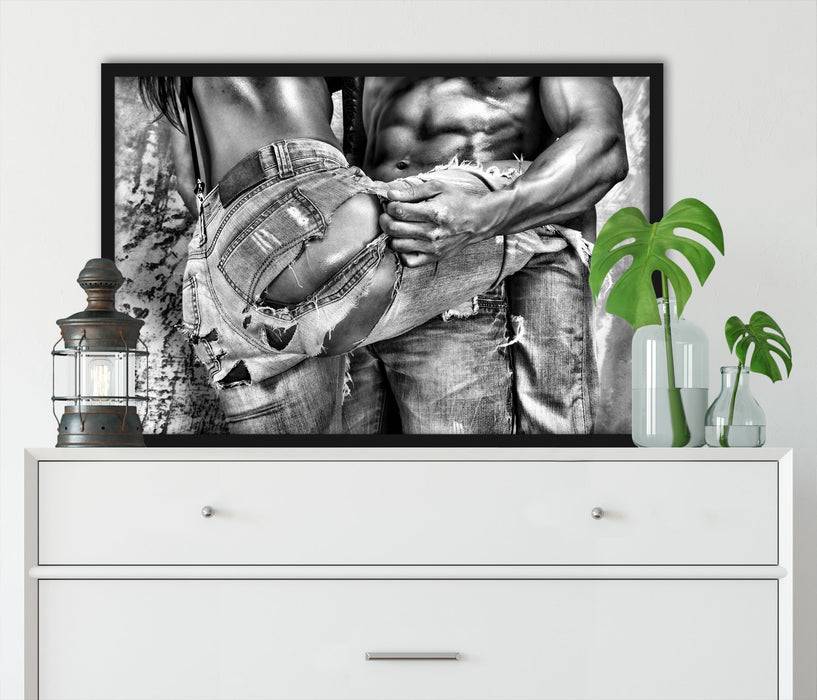 Pixxprint Sexy Pärchen Jeans, Poster mit Bilderrahmen Bis zu 55% Rabatt
