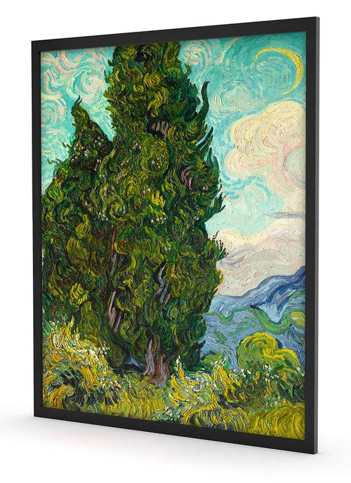 Pixxprint Vincent Van Gogh - Zypressen , Poster mit Bilderrahmen Super Rabatt