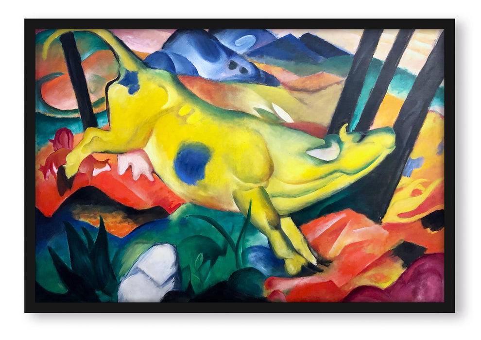 Pixxprint Franz Marc - Gelbe Kuh, Poster mit Bilderrahmen