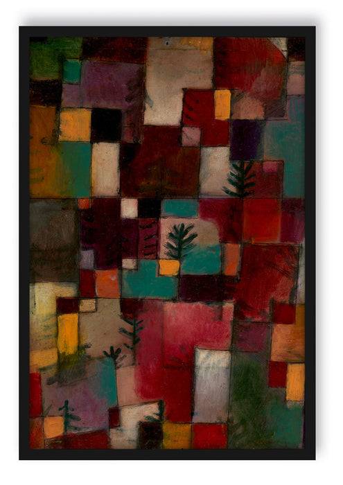 Pixxprint Paul Klee - Rotgrüne und Violett-gelbe Rhythmen, Poster mit Bilderrahmen