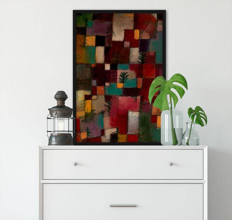 Pixxprint Paul Klee - Rotgrüne und Violett-gelbe Rhythmen, Poster mit Bilderrahmen Kostenloser Versand international