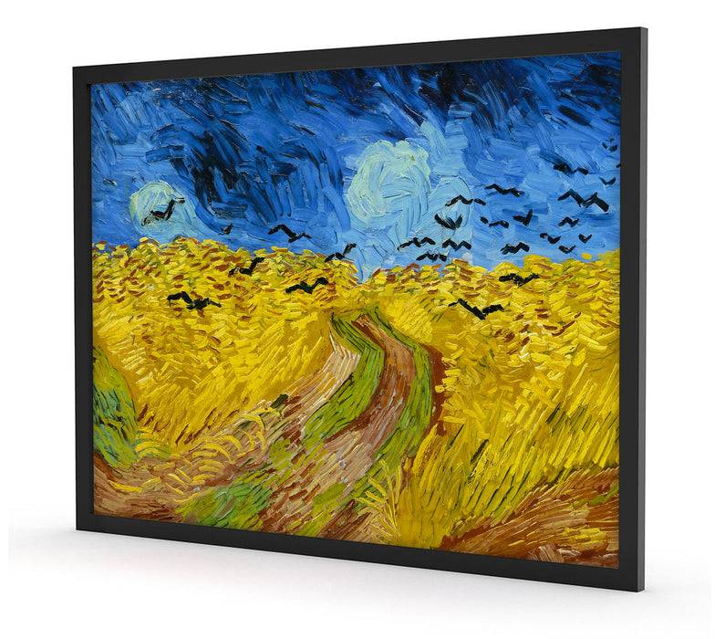 Pixxprint Vincent Van Gogh - Weizenfeld mit Krähen, Poster mit Bilderrahmen Fabrikladen