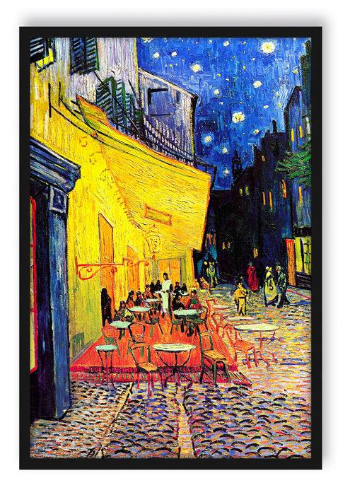 Pixxprint Vincent Van Gogh - Nachtcafé Nachts vor dem Café, Poster mit Bilderrahmen