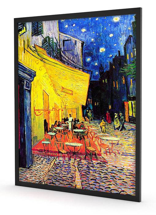 Pixxprint Vincent Van Gogh - Nachtcafé Nachts vor dem Café, Poster mit Bilderrahmen Begrenzt auf 3 Tage