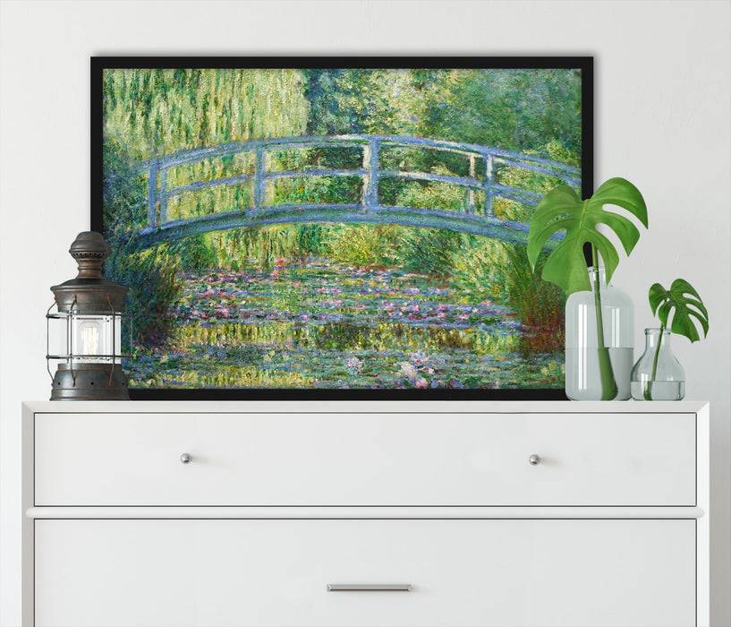 Pixxprint Claude Monet - Die japanische Brücke, Poster mit Bilderrahmen Speichern exportieren