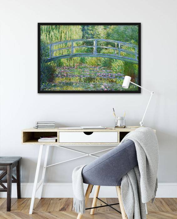 Pixxprint Claude Monet - Die japanische Brücke, Poster mit Bilderrahmen Speichern exportieren