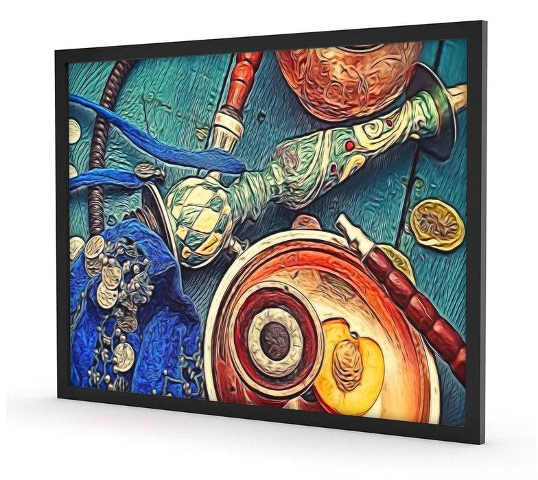 Pixxprint Shisha mit Aprikose, Poster mit Bilderrahmen Black Friday Preise