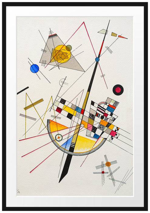 Pixxprint Wassily Kandinsky - Delikate Spannung , im Galerie-Passepartout Bilderrahmen Großer Ausverkauf