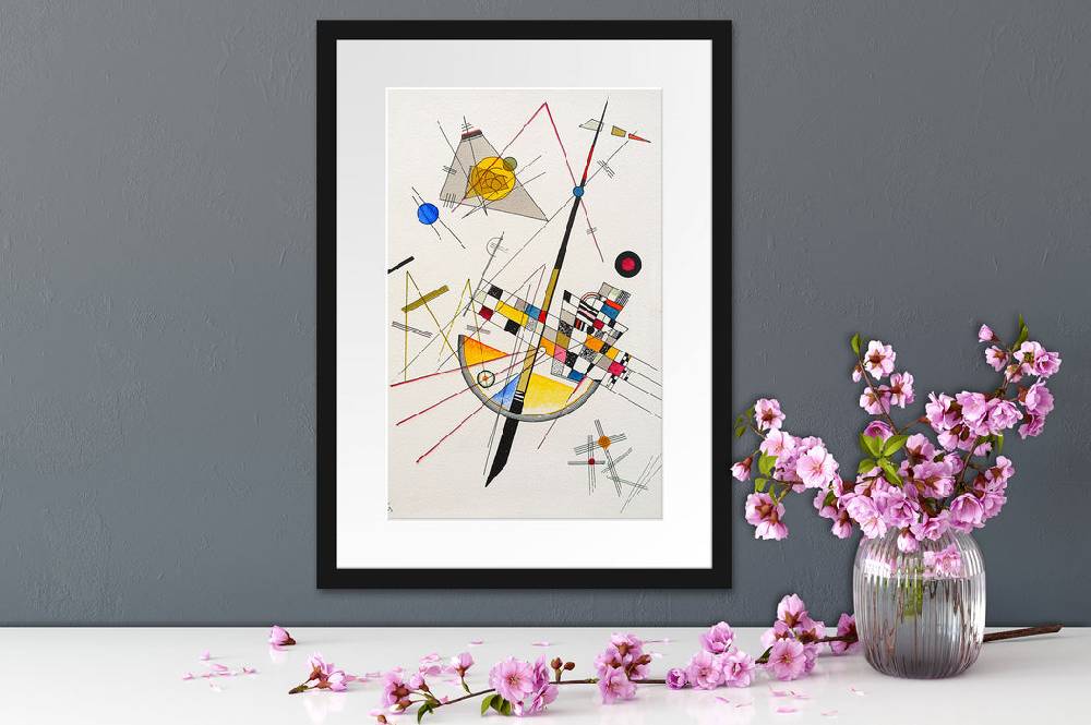 Pixxprint Wassily Kandinsky - Delikate Spannung , im Galerie-Passepartout Bilderrahmen Großer Ausverkauf