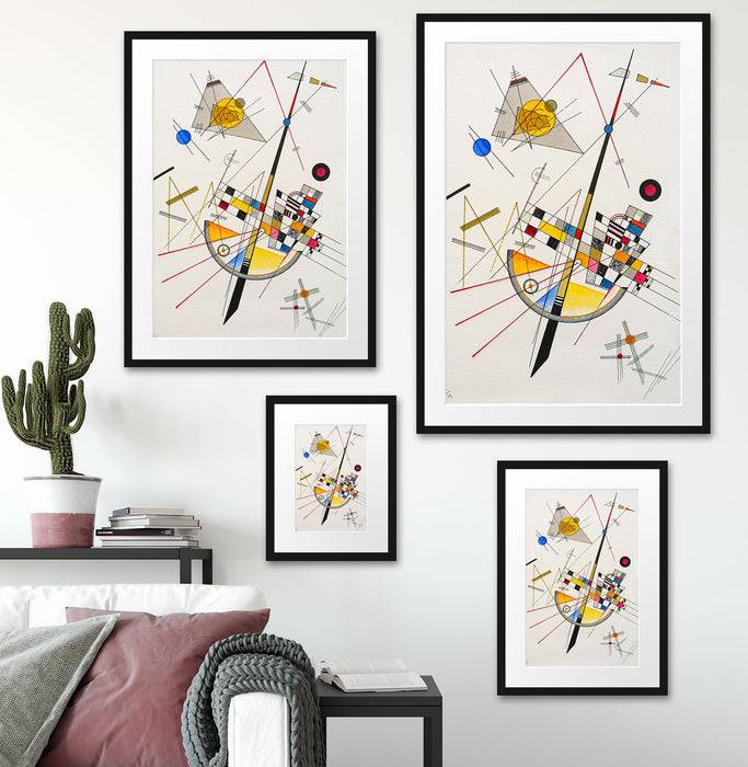 Pixxprint Wassily Kandinsky - Delikate Spannung , im Galerie-Passepartout Bilderrahmen Großer Ausverkauf