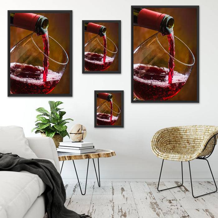 Pixxprint Edler Rotwein, im Schwebe-Effekt Bilderrahmen Begrenztes Angebot