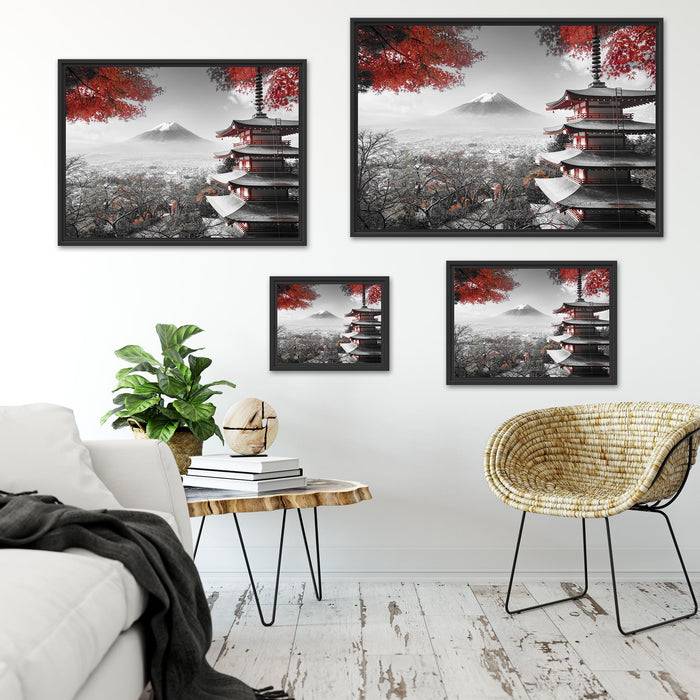 Pixxprint Japanischer Tempel, im Schwebe-Effekt Bilderrahmen Online Shopping