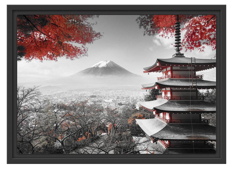 Pixxprint Japanischer Tempel, im Schwebe-Effekt Bilderrahmen Online Shopping
