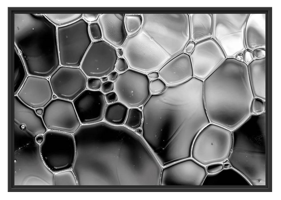 Pixxprint Makroaufnahme Wasserblasen, Monochrome, im Schwebe-Effekt Bilderrahmen Saisonschlussverkauf
