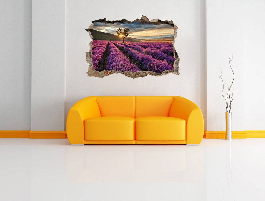 Pixxprint Lavendel Provence mit Baum, 3D Wandtattoo Bestseller