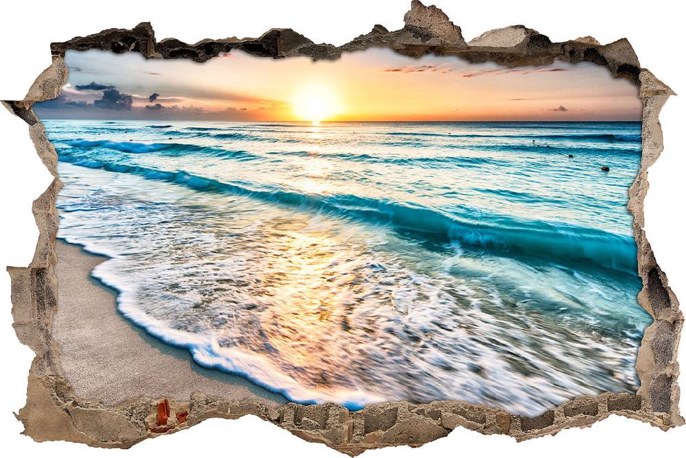 Pixxprint Meer bei Sonnenuntergang, 3D Wandtattoo
