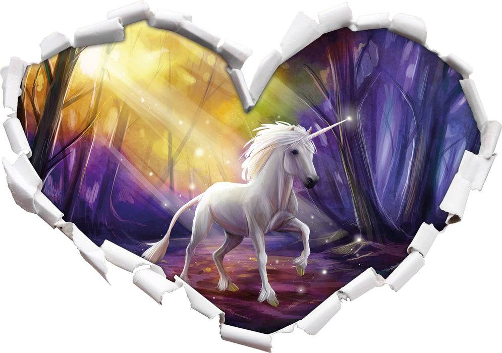 Pixxprint Einhorn im Märchenwald, 3D Wandtattoo Kauf eins, bekomm eins gratis