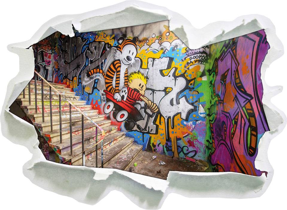 Pixxprint Coloured Streetart Graffiti, 3D Wandtattoo VIP-Rabatte