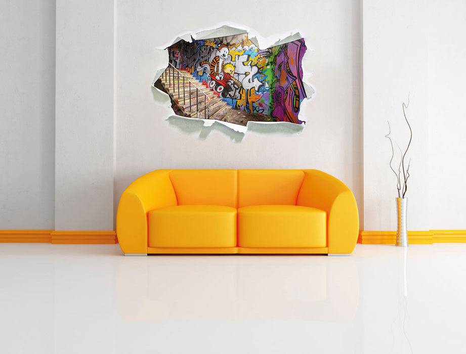 Pixxprint Coloured Streetart Graffiti, 3D Wandtattoo VIP-Rabatte