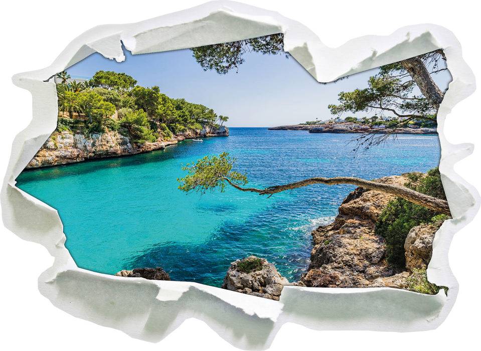 Pixxprint Mallorca Strand Bucht, 3D Wandtattoo