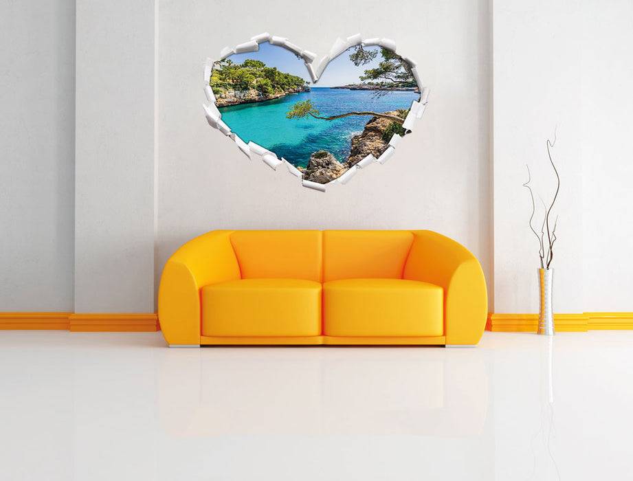 Pixxprint Mallorca Strand Bucht, 3D Wandtattoo Begrenzte Freigabe
