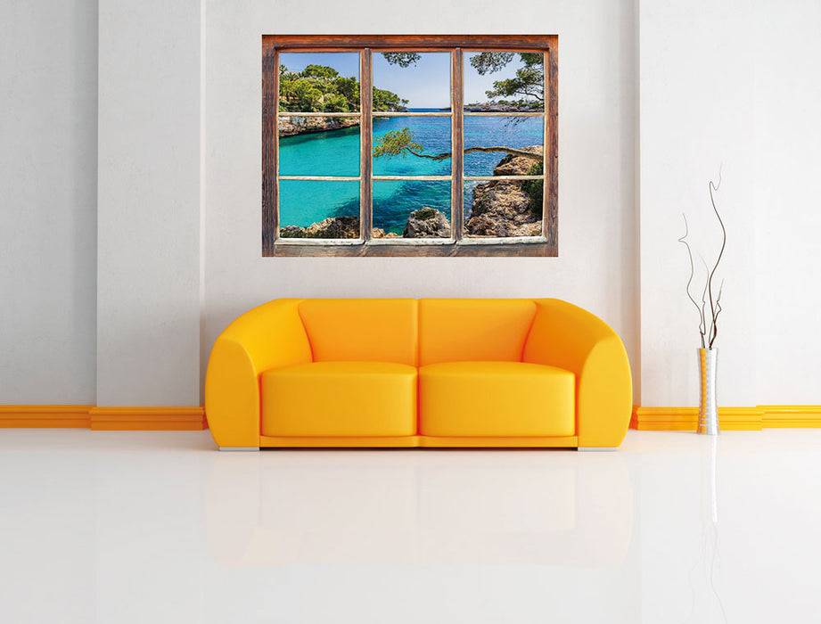 Pixxprint Mallorca Strand Bucht, 3D Wandtattoo Begrenzte Freigabe