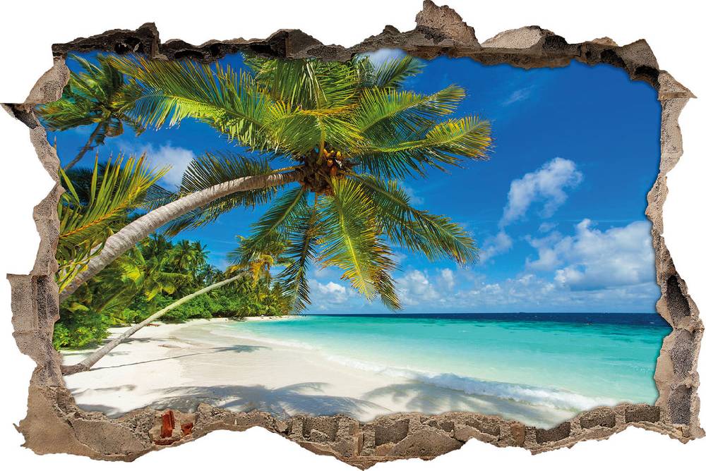 Pixxprint Palmenstrand, 3D Wandtattoo