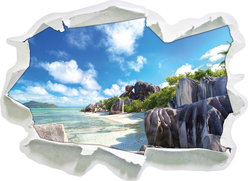 Pixxprint Seychellen Strand, 3D Wandtattoo Letzte 2 Tage