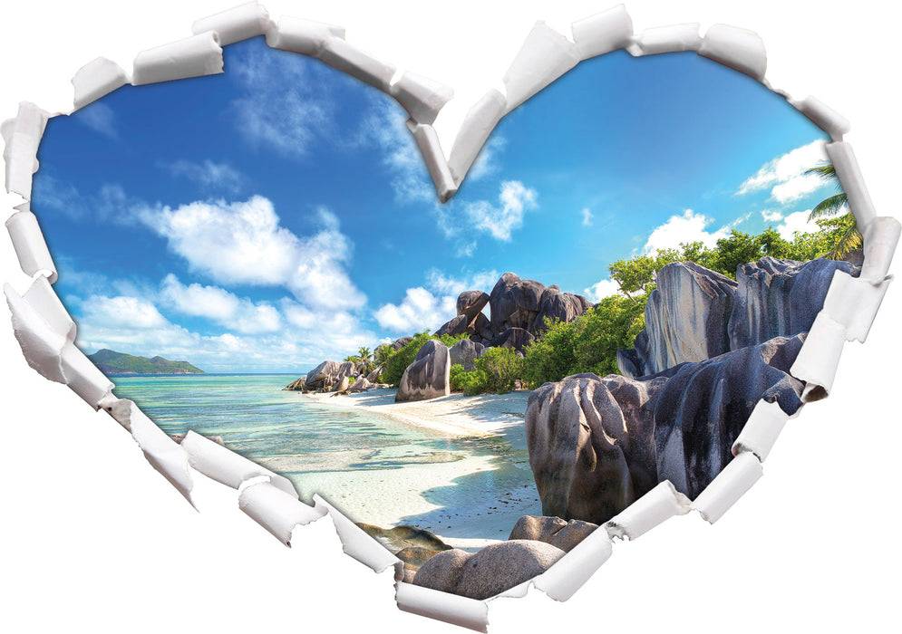 Pixxprint Seychellen Strand, 3D Wandtattoo Letzte 2 Tage