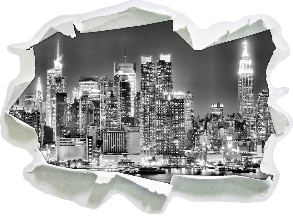 Pixxprint New York City Skyline, 3D Wandtattoo Bis zu 60% Rabatt