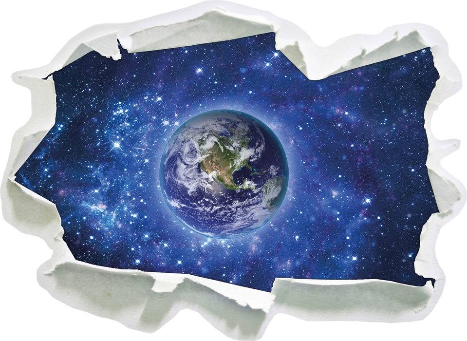 Pixxprint Planet Erde im Weltraum, 3D Wandtattoo Nur für heute