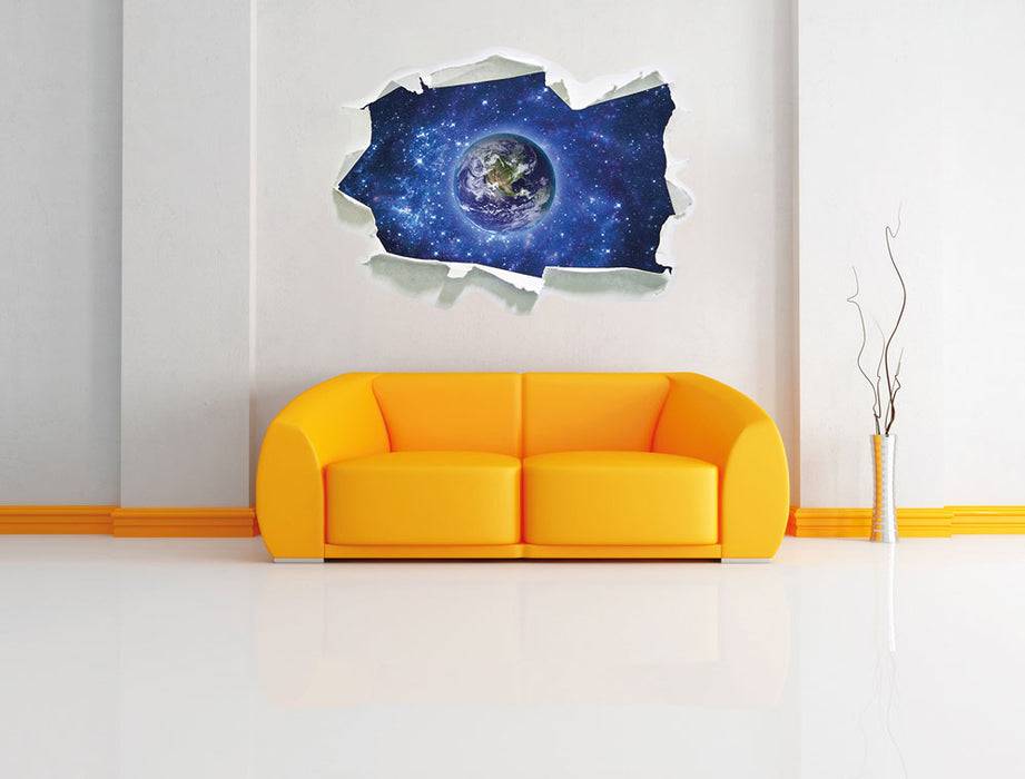 Pixxprint Planet Erde im Weltraum, 3D Wandtattoo Nur für heute