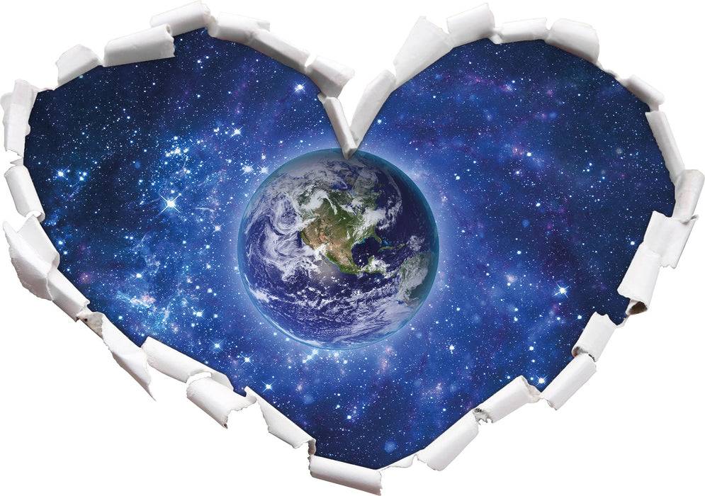 Pixxprint Planet Erde im Weltraum, 3D Wandtattoo Nur für heute