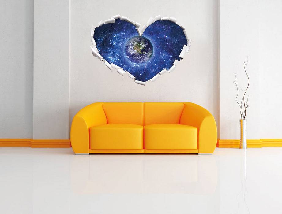 Pixxprint Planet Erde im Weltraum, 3D Wandtattoo Nur für heute