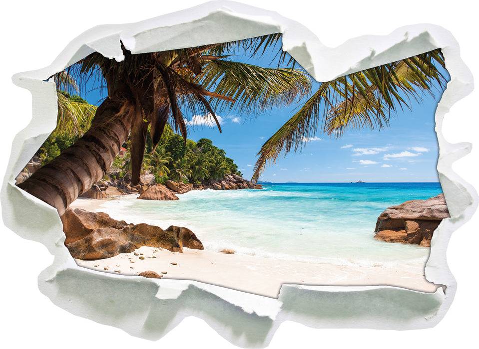 Pixxprint Palmenstrand Seychellen, 3D Wandtattoo Sonderangebot der Fabrik